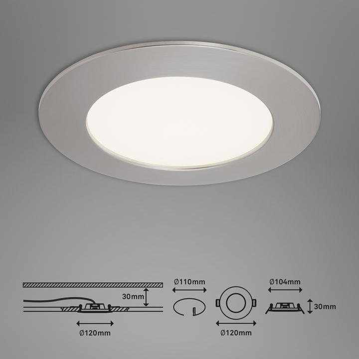 Immagine prodotto Briloner Apparecchio da incasso a LED, nichel opaco, 3xLED platinum/8W (800 lm)
