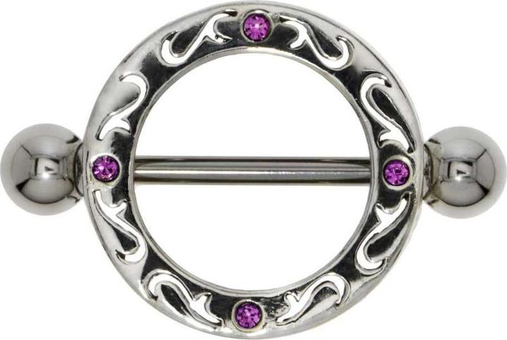 Bijouteria Brustpiercing (Chirurgenstahl 316L, Kristall, Silber 925)