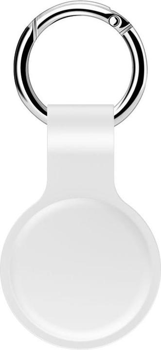 iCarer 2er-Set AirTag Schlüsselanhänger Hülle – Silikon Case, Weiss (XYSK001-WH)