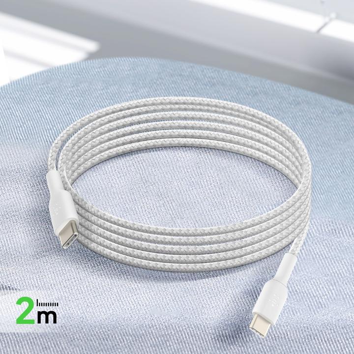 Immagine prodotto Belkin Cavo da USB-C a USB-C intrecciato in PVC da 2 m in confezione doppia (2 m, USB 2.0)