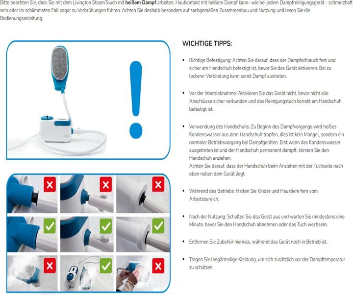 Actual product image Livington SteamTouch
