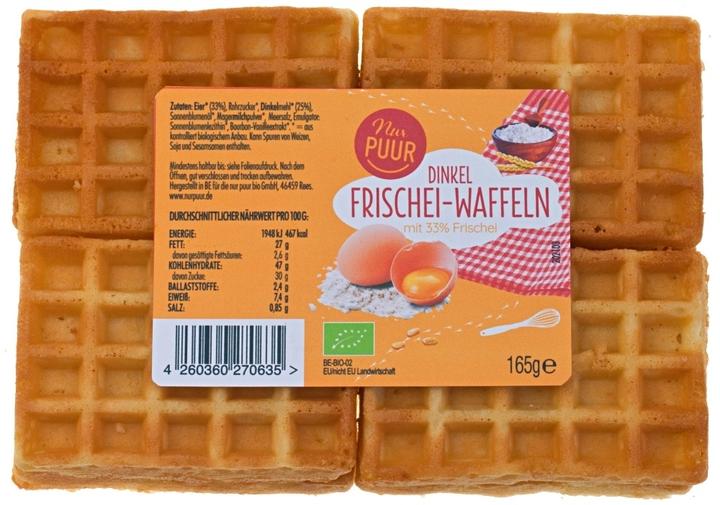 Image du produit Nur PUUR Gaufres à l'épeautre et aux oeufs frais (165 g)