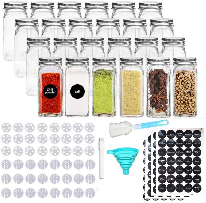 Actual product image Meckily Set of 24 spice jars (Various spices, Herbs)