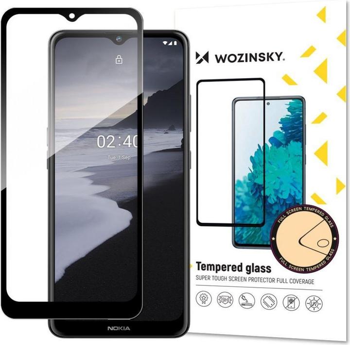 Actual product image Wozinsky Tempered Glass Full Glue Super Tough Screen Protector Full Coveraged with Frame Case Friend (1 Piece, Nokia 2.4)