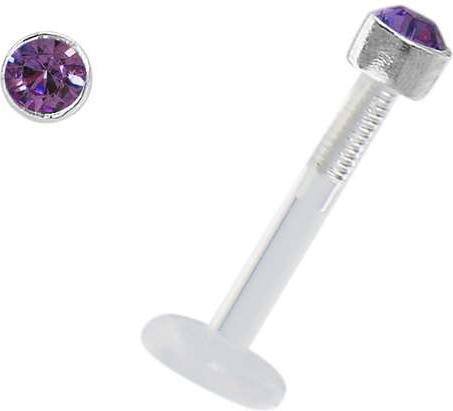 Produktbild Bijouteria Piercing für Lippe/Tragus (Bioplast, Silber 925, Swarovski Kristall)