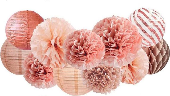 Actual product image I Am Creative Paper lantern pompom's decoration party