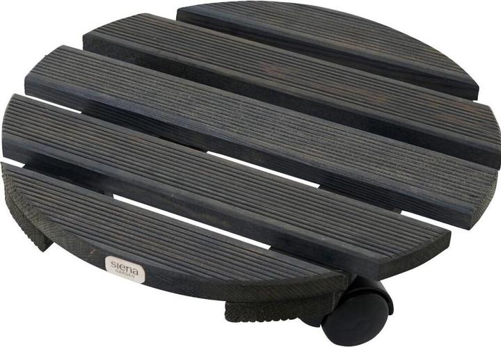 Image du produit Siena Garden Holz-Pflanzenroller rund anthrazit Ø 38 cm