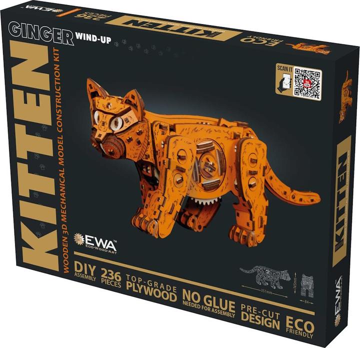 Image du produit Eco Wood Art Kit de maquette 3D en bois - Chaton (Rousse)