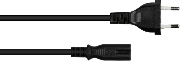 Actual product image Varia Euro mains cable Euro plug type C to C7Euro 8 socket, black, 0.75mm, 3m - 5 pieces (3 m)