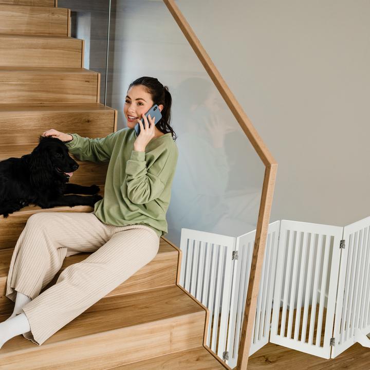 Actual product image Relaxdays Wooden Safety Barrier, Adjustable Gate (70 cm)