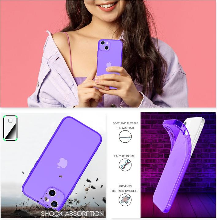 Actual product image Nalia Clear Transparent Neon Silicone Cover (Apple iPhone 13 mini)
