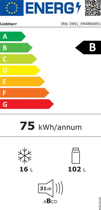 Energy Label Liebherr IRbi3951-22 Prime EasyFresh (118 l)