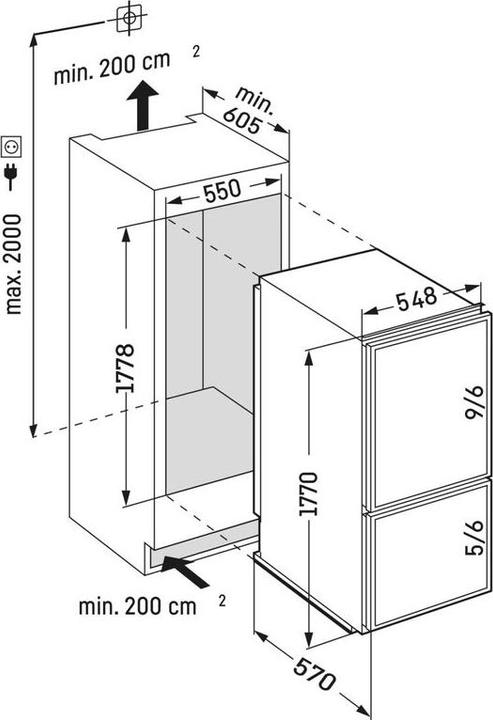 Actual product image Liebherr integrated fridge-freezer with SmartFrost-ECc 3456-26-091597651 (227 l)
