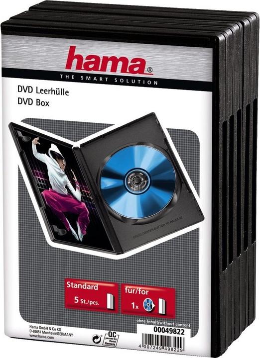Produktbild Hama DVD Leerhüllen, 5er-Pack, Jewel Case Schwarz