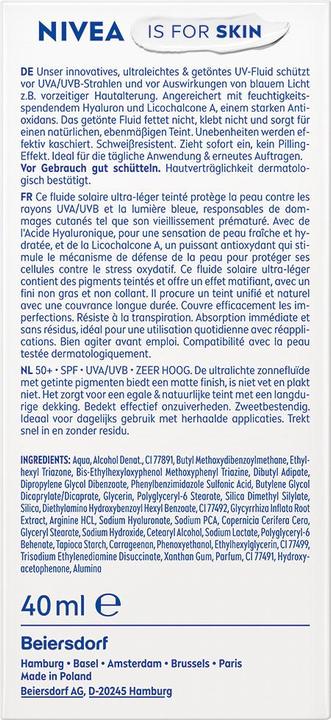Produktbild NIVEA Sun Uv Face Special Ultra Light Daily Fluid (Sonnencreme Gesicht, SPF 50+, 40 ml)