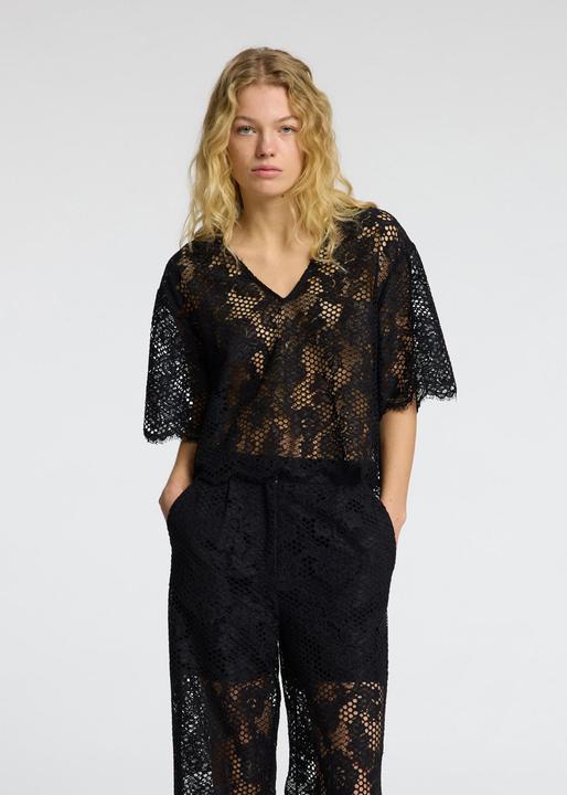 Actual product image Selected Femme Cropped fit lace top (40)