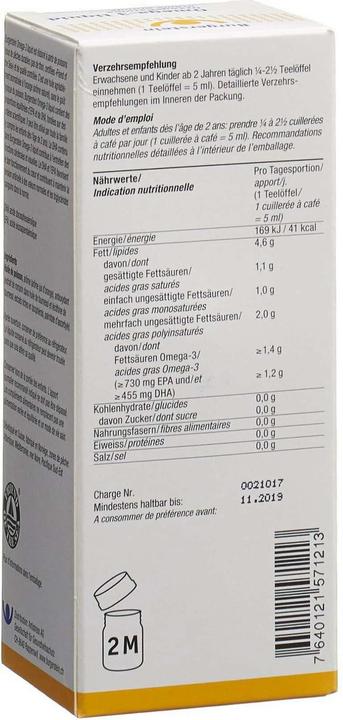 Nährwerte und Zutaten Burgerstein Omega-3 Liquid (1 Stück, Flüssigkeit, 260 g)