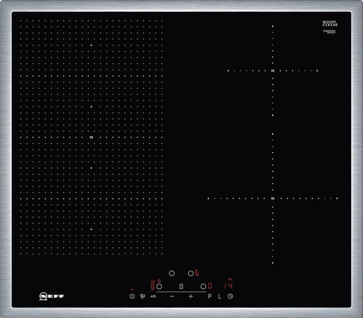Actual product image Neff T56BD50N0 Cooktop, Stainless Steel Integrated Zone Induction Hob 4 Zone(s)