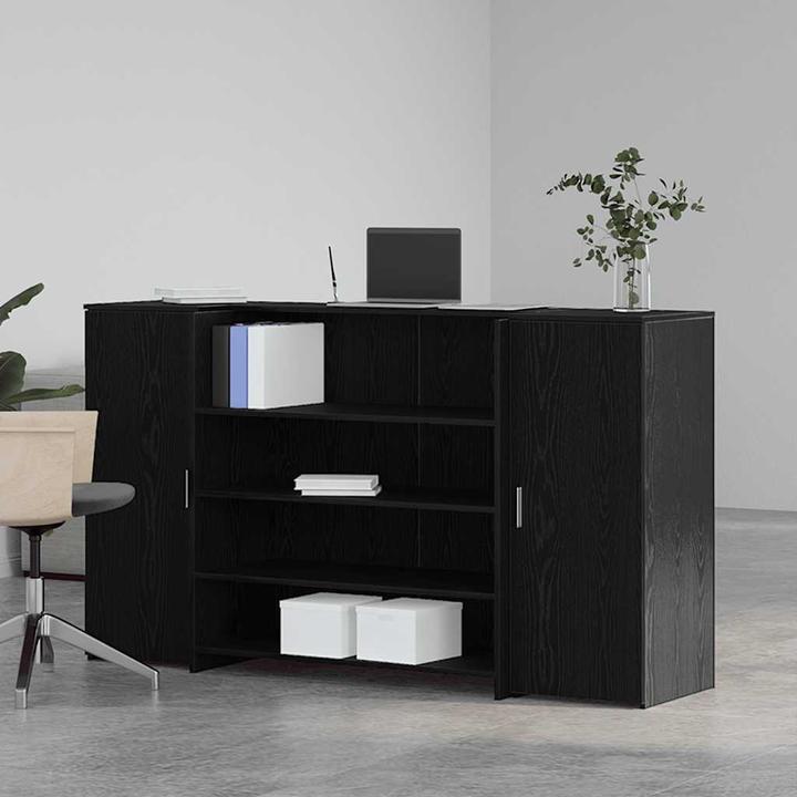 Produktbild VidaXL Empfangstheke Schwarz Eichen-Optik 180x50x103,5cm Holzwerkstoff