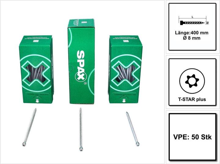 Produktbild Spax Zylinderkopfschrauben (50 Schrauben pro Stück)