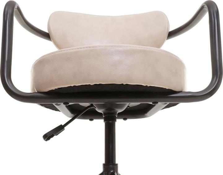 Produktbild Mendler Barhocker HWC-H10f, höhenverstellbar Industrial Wildleder-Optik - vintage beige