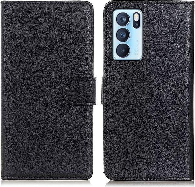 Actual product image MU Classic Litchi Leather Bookcover Series (Oppo Reno 6)