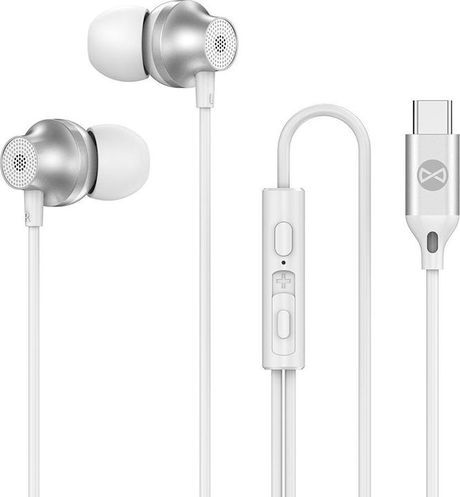 Forever wired earphones EP-02 USB-C white (Cablato)