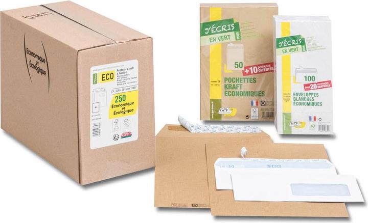 Actual product image GPV Green ECO envelopes, C4, 229 x 324 mm, brown (250 x)