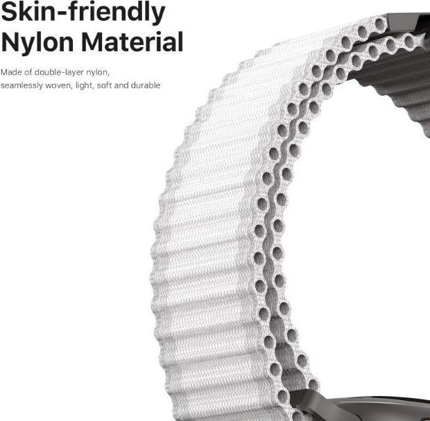 Produktbild Dux Ducis Apple Watch 44/45/46/49mm - Nylon Stoff Ersatzarmband (44 mm, 45 mm, 42 mm, 49 mm, Nylon, Apple Watch SE, Apple Watch Series 6, Apple Watch Series 5, Apple Watch Series 8, Apple Watch Series 3, Apple Watch Series 4, Apple Watch Series 9, Apple Watch Ultra 2, Apple Watch SE (2022/2023), Apple Watch Series 10, Apple Watch Series 7, Apple Watch Ultra)