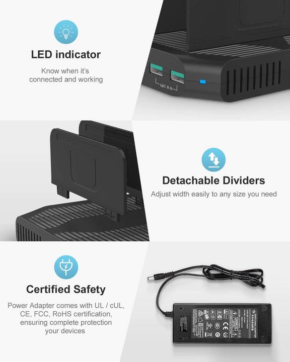 Produktbild Unitek USB-Ladestation (96 W)