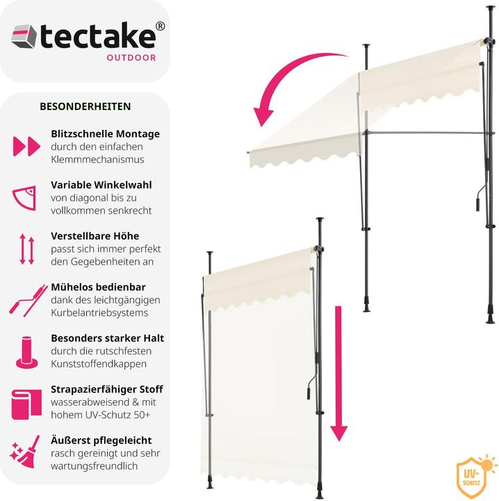 Immagine prodotto tectake Tenda da sole a morsetto (1.50 m)