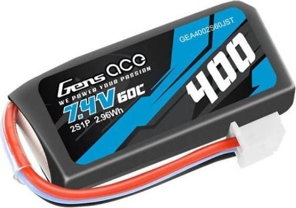 Image du produit Gens Ace Batterie 400mAh 7.4V 60C 2S1P JST (7.40 V, 400 mAh)