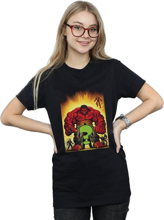 Actual product image Womens/Ladies Who Is The Red Hulk Cotton Boyfriend T-Shirt (L)