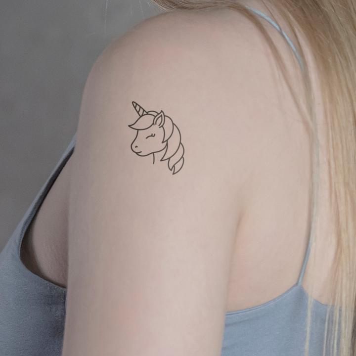 Actual product image minink Temporary tattoo - Unicorn