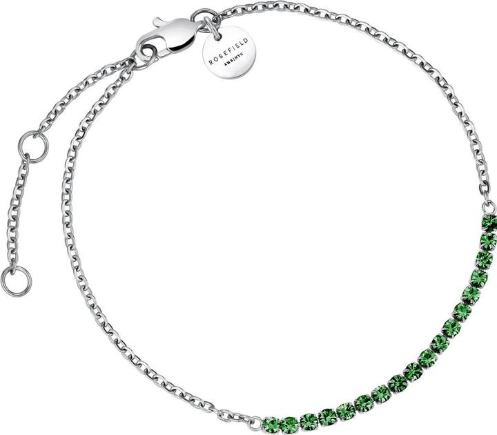 Produktbild Rosefield Tennis Emerald Bracelet Silver Armband (19.50 cm, Edelstahl)