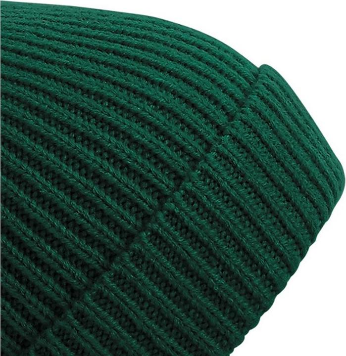 Image du produit Beechfield Bonnet à pompon en tricot à côtes Engineered (Taille unique)
