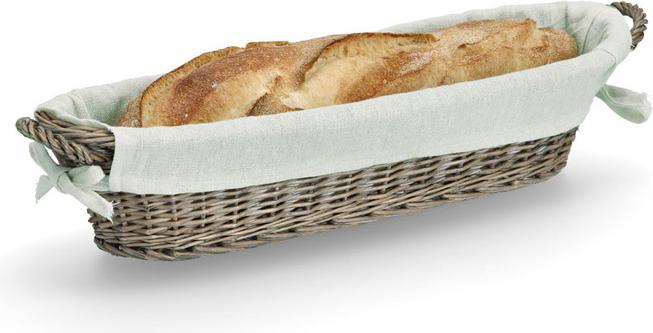 Actual product image Zeller Present Baguette basket with bag, wicker/canvas