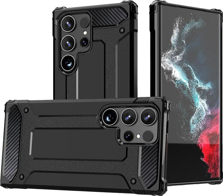 Produktbild Hurtel Hybrid Armor Case für Xiaomi Redmi Note 14 Pro 4G / 5G / Poco X7 - Schwarz (Xiaomi Poco X7 Pro)