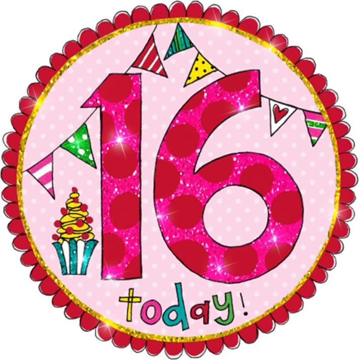 Produktbild Rachel Ellen Glitter 16th Birthday Badge