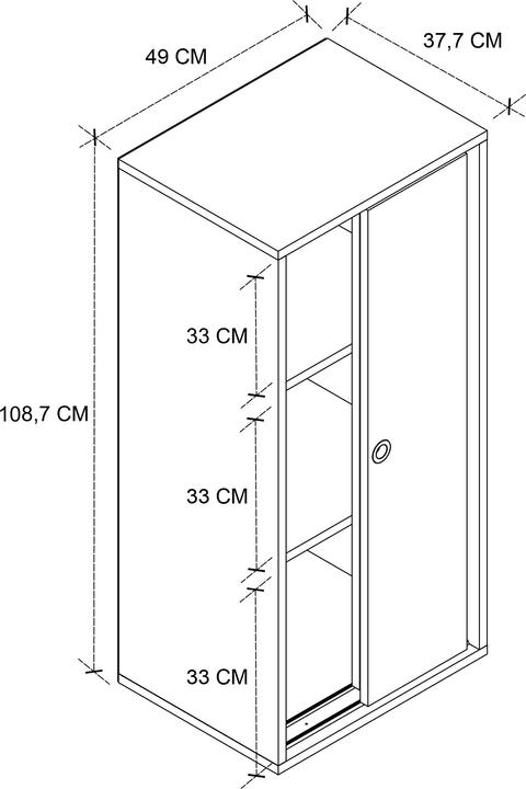 Actual product image VCM Büroschrank Aktenschrank Ulas 3fach (49 x 38 x 109 cm)