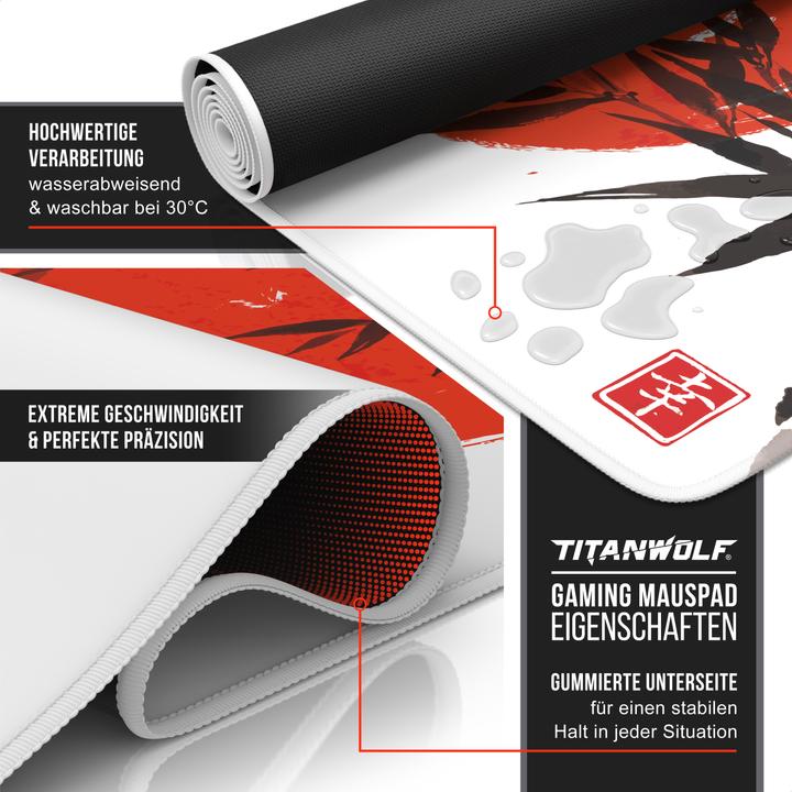 Image du produit Titanwolf Tapis de souris de jeu, 900 x 400mm XXL Speed Tapis de souris de jeu, Tapis de souris Très grande (XXL)