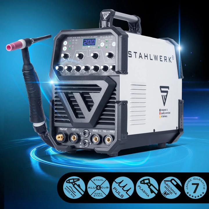 Immagine prodotto Stahlwerk Saldatrice AC/DC TIG 200 impulsi con attrezzatura completa per il plasma