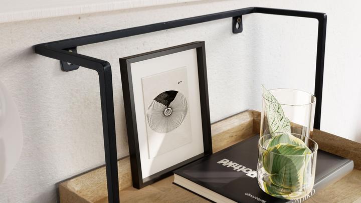Actual product image FineBuy Bedside table Bedside console 44x45x35 cm solid wood Hanging box spring bed