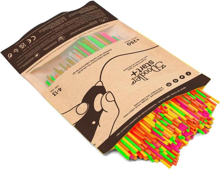 3Doodler Filament Start+ 250 neon red neon orange neon green neon yellow neon pink/ / Neon Compostable (1 g, Multicoloured)