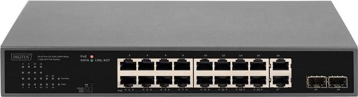 Produktbild Digitus 16+2 Port 10/100/1000 Mbps + 2 Gigabit SFP PoE Switch (18 Ports)