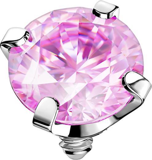Produktbild Star Piercing Dermal Anchor silber Kristall pink gefasst (ohne Messing, Chirurgenstahl 316L)