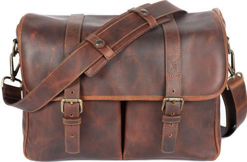 Actual product image Bronkey Roma Leder-Messenger-Tasche, Braun (Camera shoulder bag)