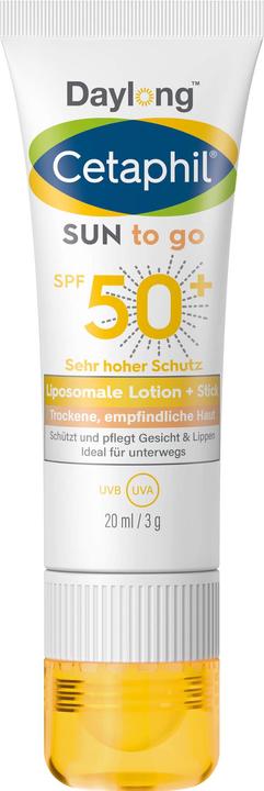 Image du produit Daylong Cetaphil Sun to go lotion liposomale + stick SPF 50+, solution de 20 ml (Lotion solaire, SPF 50+, 20 ml)