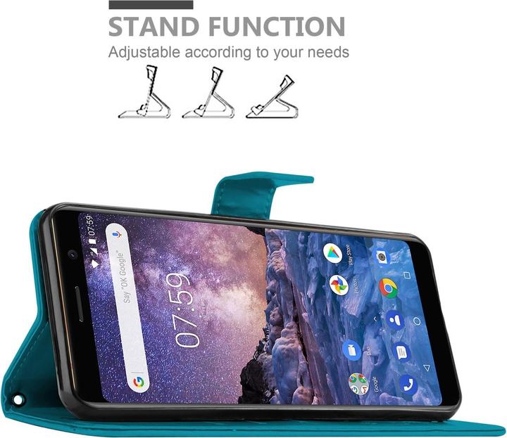 Image du produit Cadorabo Étui Flower Book pour Nokia 7 PLUS (Nokia 7 Plus)