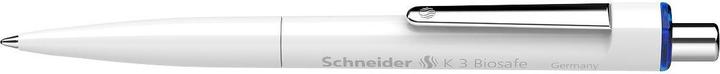 Schneider 10 Kugelschreiber K3 Biosafe weiss Schreibfarbe blau (Weiss, Blau, 10 x)